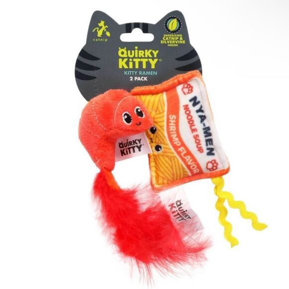 2 sets - Quirky Kitty Ramen Catnip Plush Cat Toy - Picture 1 of 3
